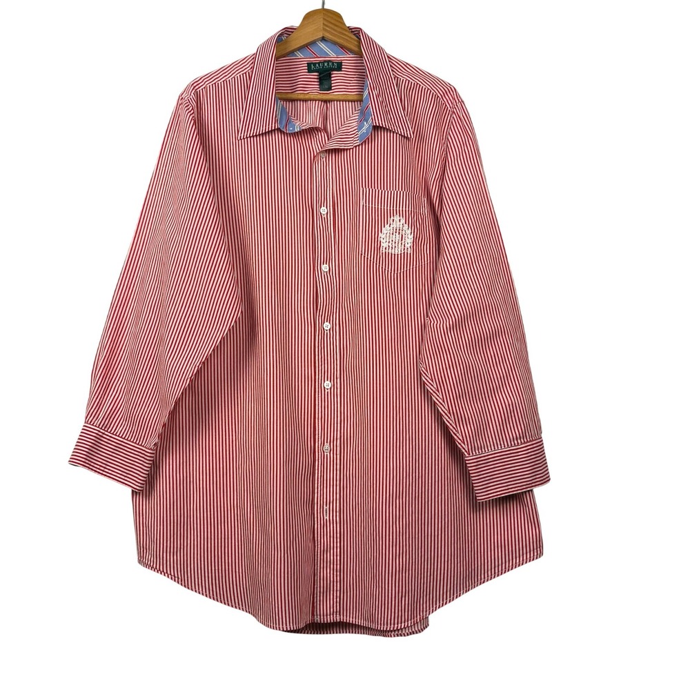 Lauren Ralph Lauren Mens Long sleeve ButtonUp Shirt L/XL Coastal Nautical Preppy